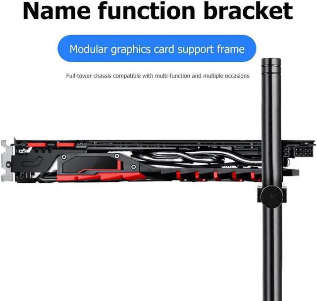 Alt view image 4 of 6 - AX-B100 Graphics Card Holder Stand GPU Brace Support Desktop PC Case Video Card Holder Aluminum Alloy Bracket Water Cooling Kit