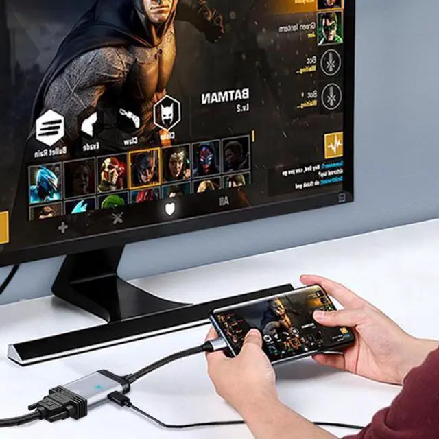 Alt view image 6 of 6 - Aomoproing USB-C Type C to VGA RGB Converter HDTV Adapter 60hz 1080p with Female PD Power Port