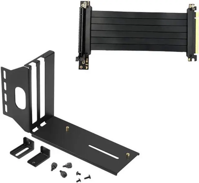 Alt view image 5 of 6 - Riser PCI-E 3.0 Riser High Speed PC Graphics Cards PCI Express Cable Extender 16x GPU Riser Cable with Vertical Kit ATX Chassis 20cm