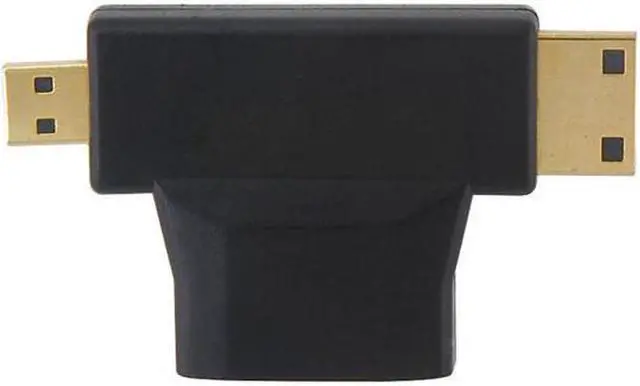 Alt view image 4 of 7 - Aomoproing Micro HDMI male Mini HDMI male to HDMI 1.4 Female 90 degree 2 in 1 combo adapter