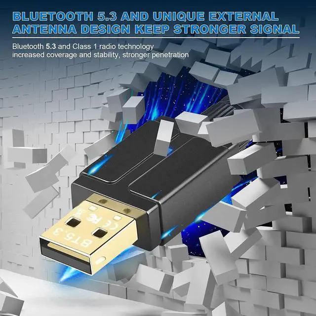 Alt view image 3 of 7 - Long Range Bluetooth Adapter for PC 5.3, USB Bluetooth Adapter Dongle 328FT / 100M, 5.3+EDR Bluetooth Wireless Transmitter Receiver for Desktop Laptop PC with Windows 11/10/8.1