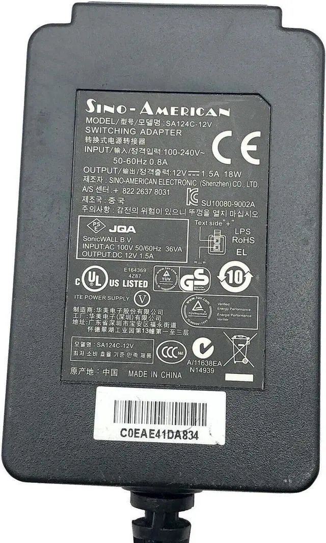 Alt view image 5 of 5 - Genuine Sonic-WALL Tz105 TZ 105 Apl22-09b Sino-American AC Adapter w/Cord