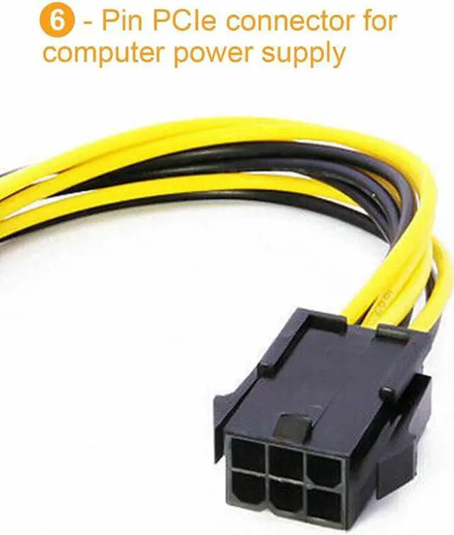 Alt view image 3 of 6 - 5pcs 6 Pin Feamle to 8 Male Pin PCIE Power Cable CPU Graphics Card PCI Express Power Supply Converter Cable
