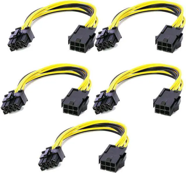Main image of 5pcs 6 Pin Feamle to 8 Male Pin PCIE Power Cable CPU Graphics Card PCI Express Power Supply Converter Cable