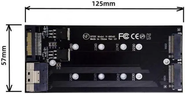 Alt view image 4 of 7 - Aomoproing  Dual 2X NVME M.2 AHCI to PCIE Express 3.0 4.0 Slimline SFF-8654 8X Raid Card VROC Raid0 Hyper Adapter