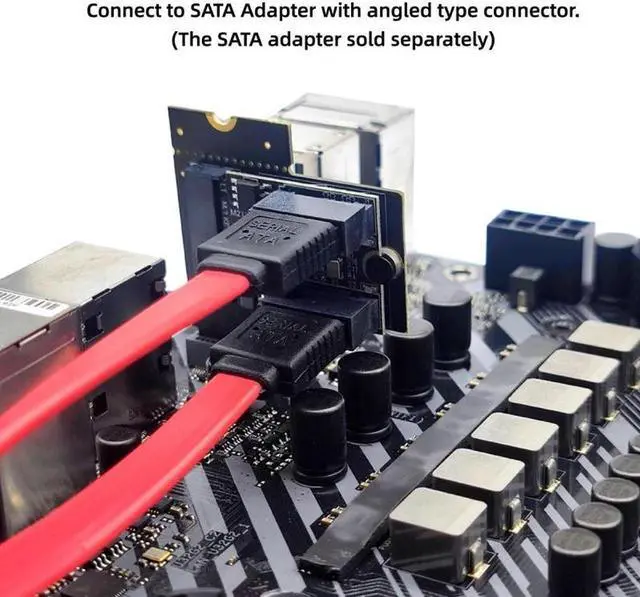 Alt view image 4 of 7 - Aomoproing NGFF Key A+E PCI Express Male to Female Right Angled 90 Degree Low Profile Adapter Extension Card Riser