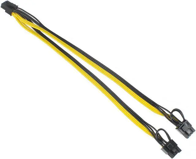 Alt view image 4 of 6 - 20cm 6-pin to PCIE Dual 6+2-pin (6-pin/8-pin) Power Splitter Cable GPU Graphics Card 6Pin to 2x8pin Power Supply Cable Cord