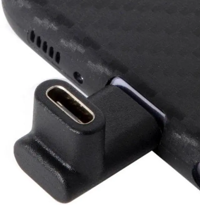 Alt view image 5 of 6 - Aomoproing 90 Degree Up or Down Angled Reversible USB 3.1 Type-C Male to Female Extension Adapter for LaptopPhone