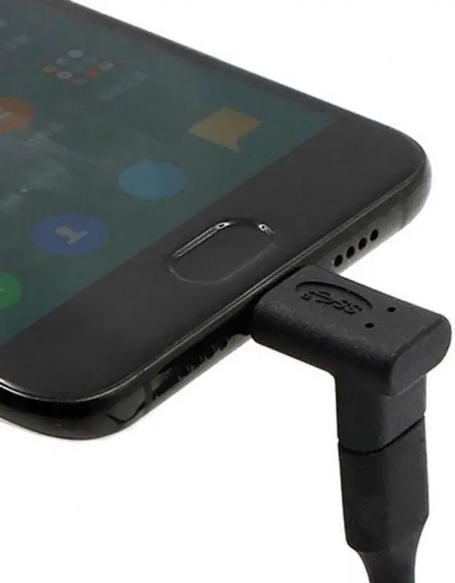 Alt view image 3 of 6 - Aomoproing 90 Degree Up or Down Angled Reversible USB 3.1 Type-C Male to Female Extension Adapter for LaptopPhone
