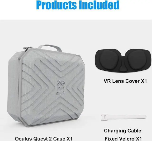 Alt view image 7 of 7 - Portable Fashion Travel Case for Oculus Quest 2, Storing VR Gaming Headset and Touch Controllers Accessories Carrying Bag