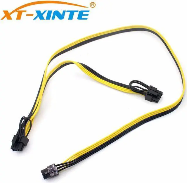 Alt view image 5 of 6 - Modular PSU Power Supply Cables 6Pin to Double 6+2Pin Cable Graphics Card Module Line 8P to Dual 8p Splitter Ribbon Cable 18AWG