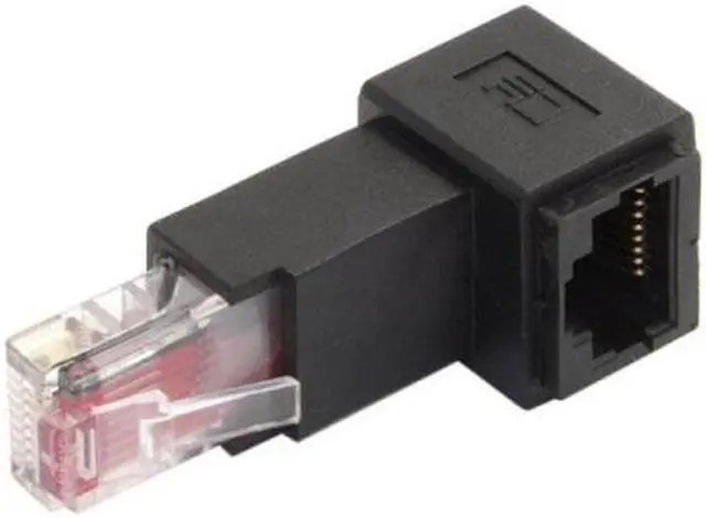 Alt view image 5 of 6 - Aomoproing Down Angled 90 Degree 8P8C FTP STP UTP Cat 5e Male to Female Lan Ethernet Network Extension Adapter