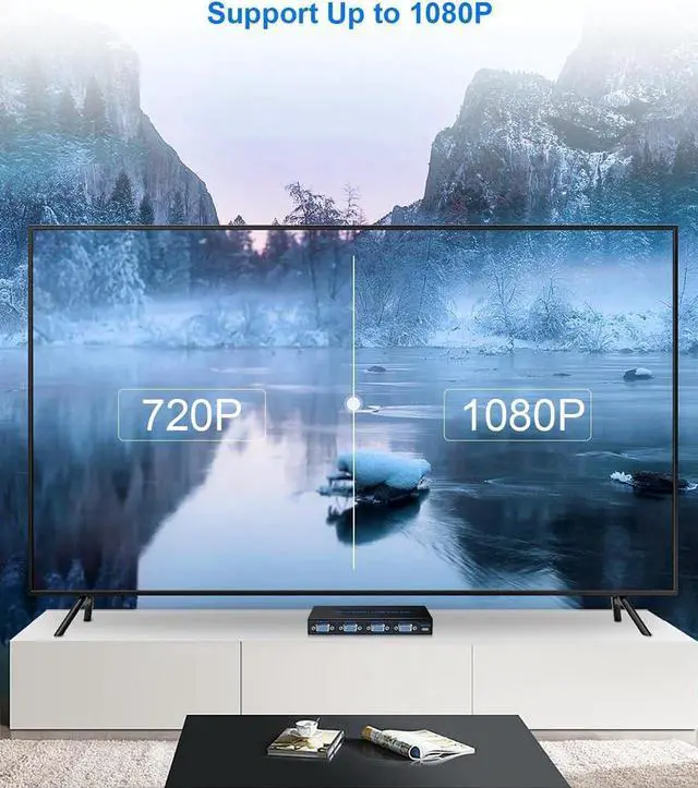 Alt view image 2 of 7 - VGA Splitter 4 in 3 Out: 4 Port Powered VGA Switch 4 PC to 3 Monitors/Projector with Remote, VGA Video Splitter Box Support 1920x1440 Resolution 200MHz Bandwidth for Screen Duplication