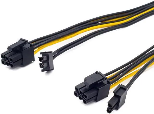 Alt view image 3 of 6 - PCI-Express PCIE 8 Pin to Dual 8 (6+2) Pin VGA Graphic Video Card GPU Adapter Power Supply Splitter Cable 20cm