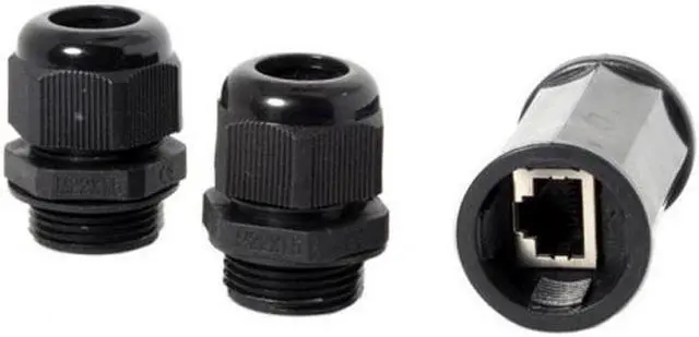 Alt view image 5 of 7 - Aomoproing Locking Waterproof CAT6 RJ45 Female to Female Lan Ethernet Network Extension Adapter Coupler