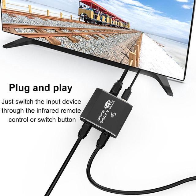 Alt view image 2 of 7 - 3 Port Digital SPDIF Optical Audio Switcher Splitter with Remote Control, 3 in 1 out Spdif Toslink Optical Digital Audio Switch Splitter 3x1 SPDIF Optical Cable Splitter Hub Support DTS AC3