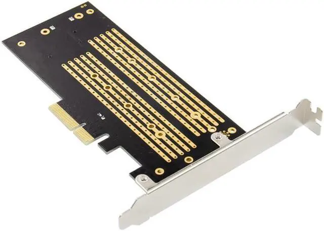 Alt view image 2 of 6 - M.2 to PCIe NVMe and SATA SSD Dual M Key and/or B Key Adapter Card 2242 2260 2280 M2 Drive to Desktop PCI E x4 Includes Brackets