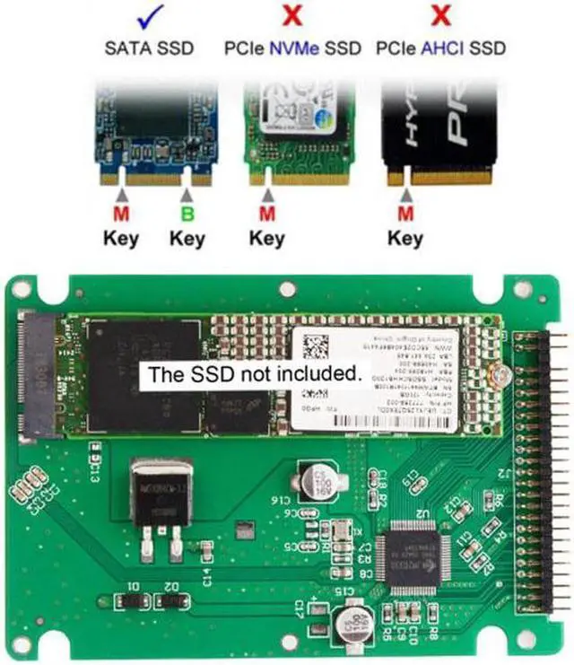 Alt view image 6 of 7 - Aomoproing NGFF B/M-key SSD to 2.5 inch IDE 44Pin Hard Disk Case Enclosure for Notebook Laptop