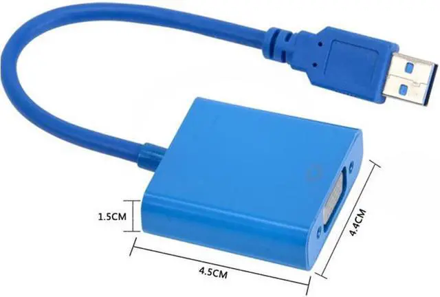 Alt view image 6 of 6 - USB 3.0 to VGA Video Graphic Card Multi-Display External Cable Adapter Converter for Win 7/8 System VGA Cable Adapter