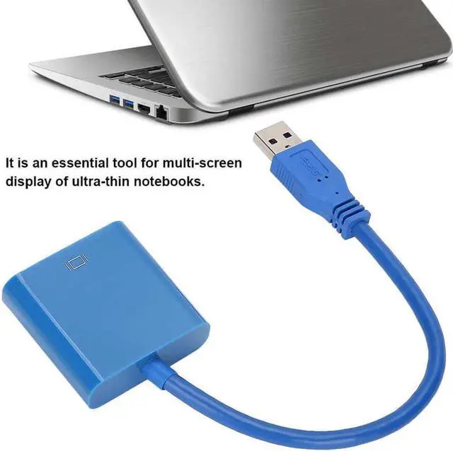 Alt view image 2 of 6 - USB 3.0 to VGA Video Graphic Card Multi-Display External Cable Adapter Converter for Win 7/8 System VGA Cable Adapter