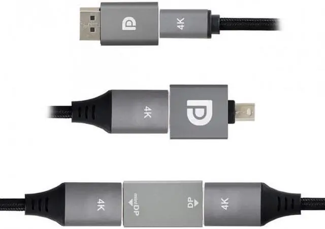 Alt view image 3 of 7 - Aomoproing 3pcs/set Mini DisplayPort 1.2 4K 60hz to DP Adapter Male Female Ultra-HD UHD for Video PC Laptop TV