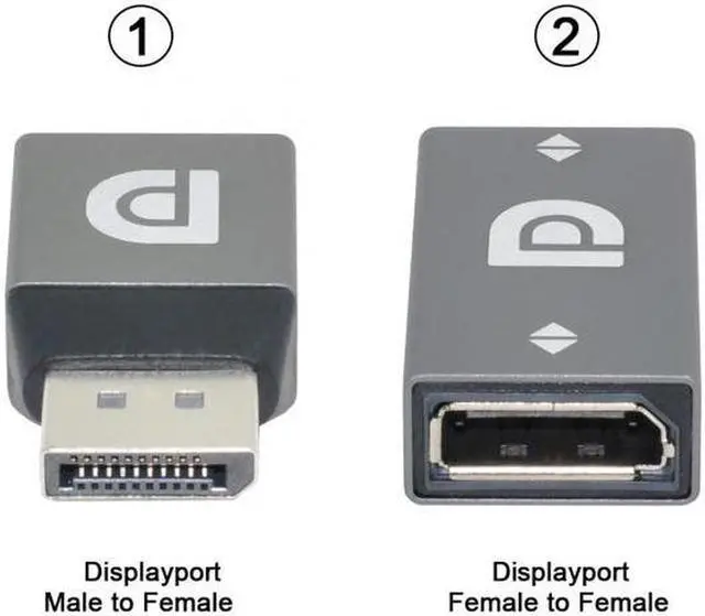 Alt view image 4 of 7 - Aomoproing 2pcs/set DisplayPort 1.2 4K 60hz to DP Extension Adapter Male Female Ultra-HD UHD for Video PC Laptop TV