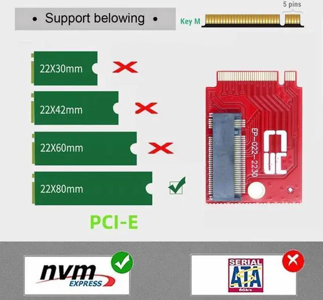 Alt view image 3 of 7 - Aomoproing NVME M-Key 22x30mm to 22x80mm NGFF Extension SSD Upgrade Adapter Compatible with ROG Ally Gaming
