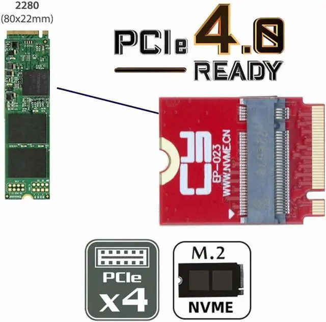 Alt view image 5 of 7 - Aomoproing NVME M-Key 22x30mm to 22x80mm NGFF Extension SSD Upgrade Adapter Compatible with ROG Flow X13 Gamings Laptop