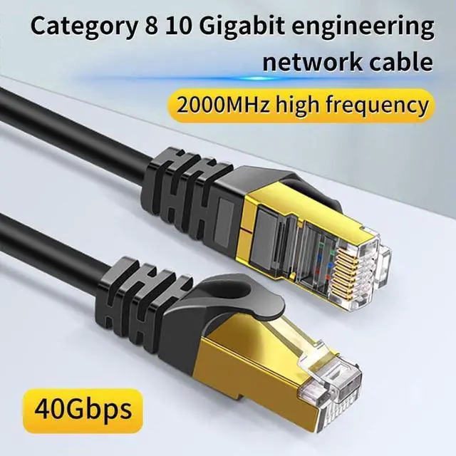 Alt view image 4 of 7 - 50ft / 15M CAT8 Ethernet Cable, 40Gbps 2000Mhz High Speed Gigabit SFTP Lan Network Internet Cables with RJ45 Gold Plated Connector 26AWG Cat 8 Network Wire, RJ45 Cable for Router/Modem/Xbox