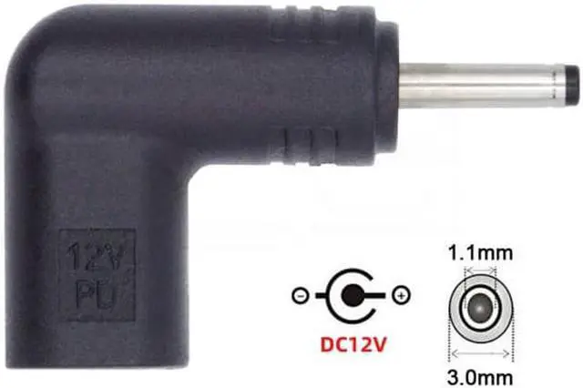 Alt view image 3 of 7 - Aomoproing USB 3.1 Type C USB-C Female to DC 12V 3.0x1.1mm Plug Adapter PD Emulator Trigger 90 Degree Angled