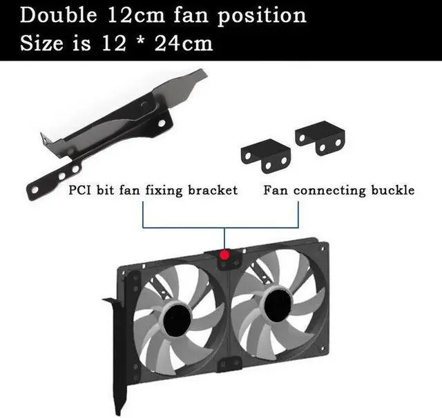 Alt view image 7 of 7 - 9cm/12cm Fan Buckle Video Card Cooler Fan Accessories Fan Bracket PCI Lot Cooling Rack Desktop Computer Auxiliary Radiator Retrofit Cooling Rack