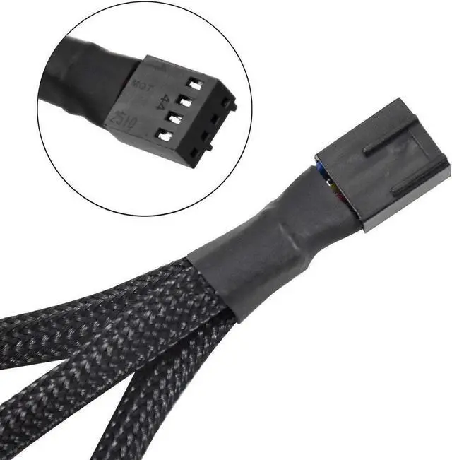 Alt view image 2 of 4 - 3 Pack PWM Fan Splitter, Black Sleeved Braided Y Computer Fan Splitter,4 pin Fan Adapter Cable, CPU Fan Splitter 1 to 3 Converter,Fan Extension Power Cable.(1 to 3)