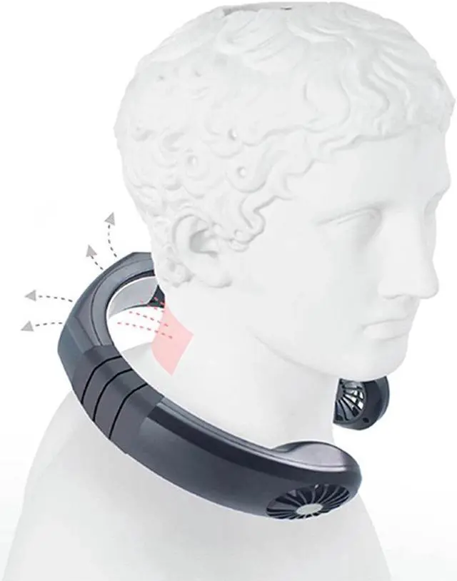 Alt view image 2 of 7 - Portable Air Conditioner Air Cooler Fan USB Rechargeable Handfree Neck Fan Sports Fan