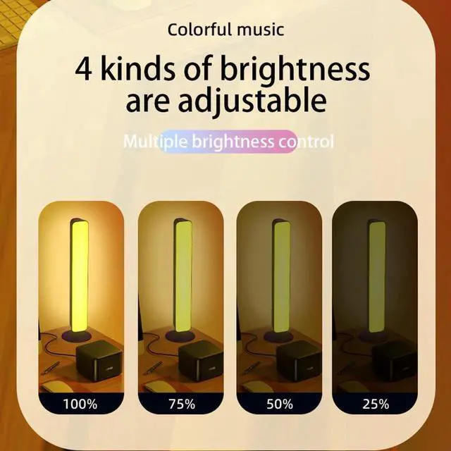 Alt view image 2 of 7 - Smart LED Light Bar, RGB Smart LED Lamp with Multiple Lighting Effects, LED TV Backlight, Mood Light, Gaming Lights, Ambient Lighting, Smart Flow Light Bar for PC, TV, Room (with 24 keys Remote)