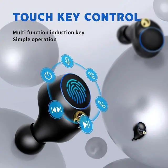 Alt view image 3 of 7 - Ture Wireless Earbuds,12H Playtime Touch Control Bluetooth Earbuds with Mic, Bluetooth 5.2 True Wireless Earbud in-Ear Noise Cancelling Earbuds, Waterproof Sport Wireless Headphone for Android iOS