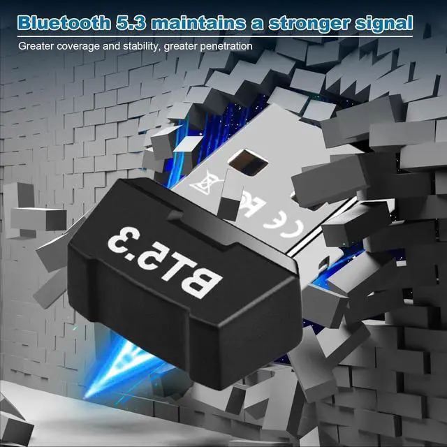 Alt view image 5 of 7 - Bluetooth 5.3 Adapter for PC, Plug and Play Bluetooth Dongle, USB Bluetooth Adapter 5.3 for Desktop Laptop PC with Windows 11/10/8.1