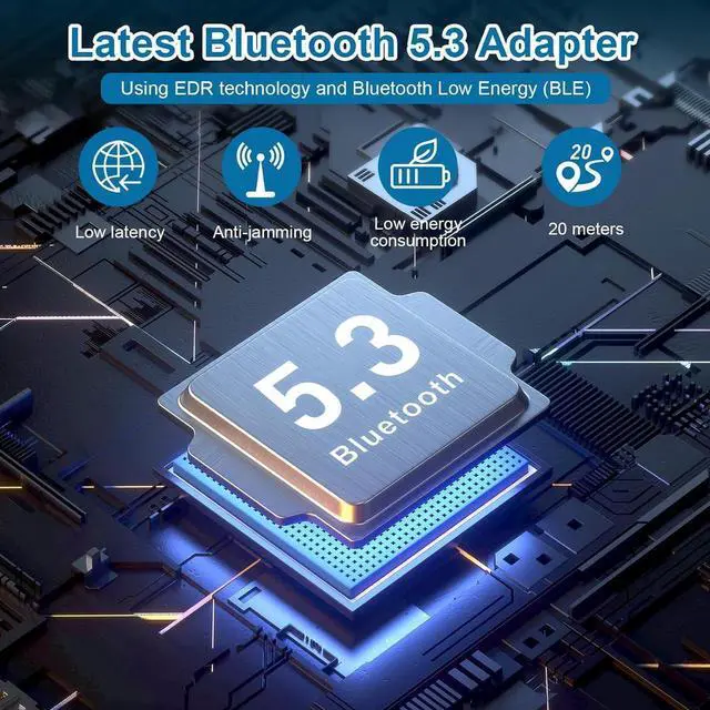 Alt view image 4 of 7 - Bluetooth 5.3 Adapter for PC, Plug and Play Bluetooth Dongle, USB Bluetooth Adapter 5.3 for Desktop Laptop PC with Windows 11/10/8.1