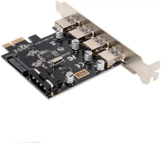 Alt view image 4 of 5 - Aomoproing 4 Ports PCI-E to USB 3.0 HUB PCI Express Expansion Card Adapter 5Gbps for Motherboard