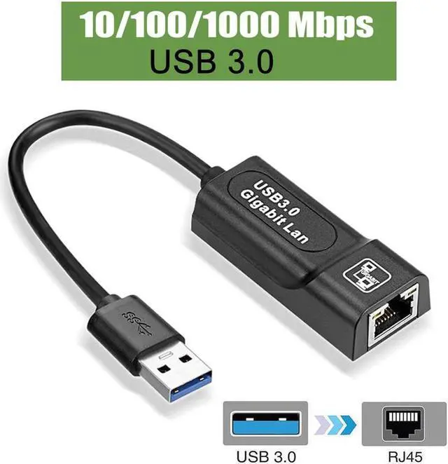 Main image of USB 3.0 Ethernet RJ45 Network Card Wired USB 3.0 To Gigabit LAN (10/100/1000) Mbps Network Adapter For PC Laptop Macbook Windows 10 Laptop