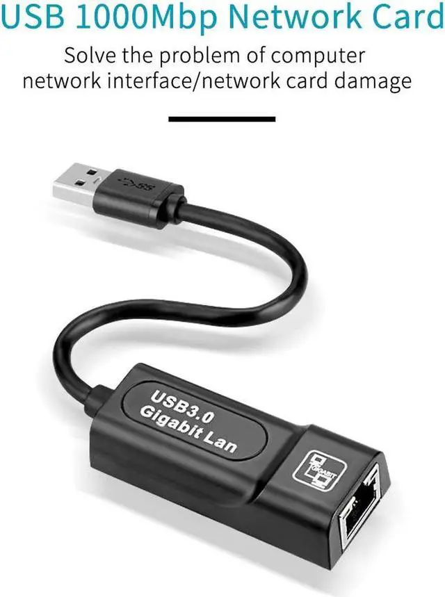 Alt view image 7 of 7 - USB 3.0 Ethernet RJ45 Network Card Wired USB 3.0 To Gigabit LAN (10/100/1000) Mbps Network Adapter For PC Laptop Macbook Windows 10 Laptop