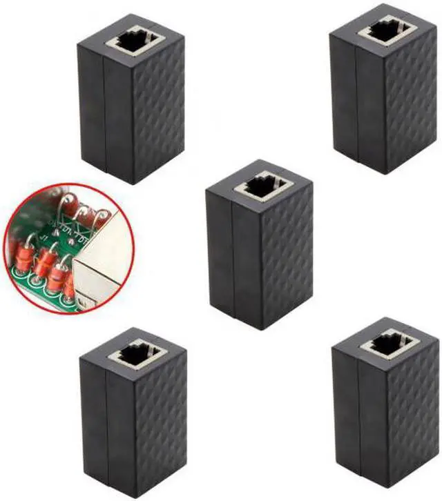 Alt view image 7 of 7 - Aomoproing  5pcs/lot Lightning Protection RJ45 UTP STP CAT6 CAT5e Female to Female Network Lan Adapter Extender
