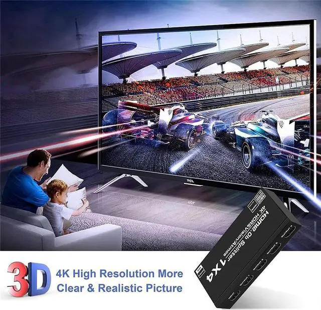 Alt view image 2 of 7 - 4K 60Hz HDMI 2.0 Switch Splitter,4 Port 4K HDMI Switcher 4 in 1 Out Metal HDMI Switches Selector Box Support EDID HDCP 2.2 Support 4K@60Hz Ultra HD 3D 2160P 1080P, Power Adapter Include