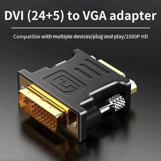 Alt view image 5 of 7 - [2-Pack] 1080P DVI To VGA Adapter, DVI to VGA Adapter Convertor For PC Computer Display Screen Projector TV DVI 24+5 Pin to VGA Adaptor