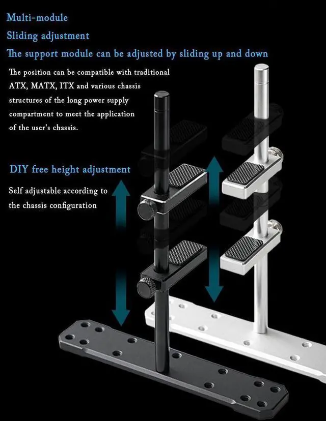 Alt view image 6 of 7 - Graphics card GPU Bracket Brace , Graphics Card Holder , Adjustable Height GPU Support Jack Assemblable Module GPU Stand Installed On the 12mm / 14mm Fan