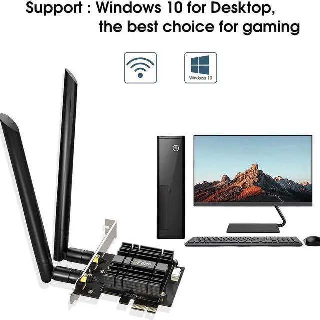 Alt view image 3 of 7 - [Newest] WiFi 6 Card AX 3000Mbps PCIe Network Card AX200 802.11AX 2.4Ghz/5.8Ghz with Bluetooth 5.0 & Heat Sink Wireless PCI Express Wi-Fi Adapters Dual Band Antenna for Windows 10 64-bit