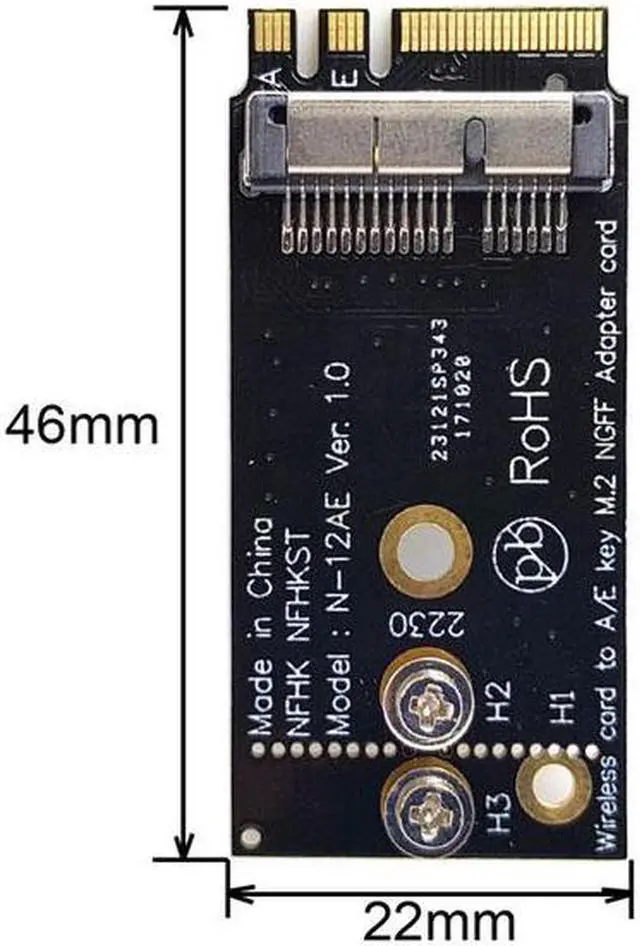 Alt view image 2 of 7 - Aomoproing BCM94360CS2 BCM943224PCIEBT2 Wireless Card to NGFF M.2 Key A/E Adapter for Macbook OS