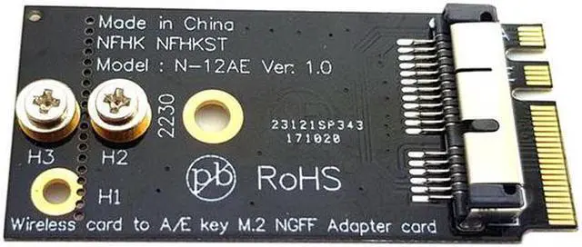 Alt view image 4 of 7 - Aomoproing BCM94360CS2 BCM943224PCIEBT2 Wireless Card to NGFF M.2 Key A/E Adapter for Macbook OS