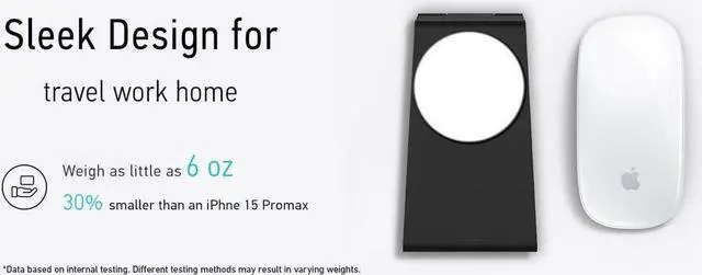 Alt view image 2 of 7 - 3-in-1 Foldable Charging Station for MagSafe, Travel Magnetic Charger Stand for iPhone 15 14 13 12 Pro Max, Fast Wireless Charging Dock for Apple Watch/AirPods(Black)