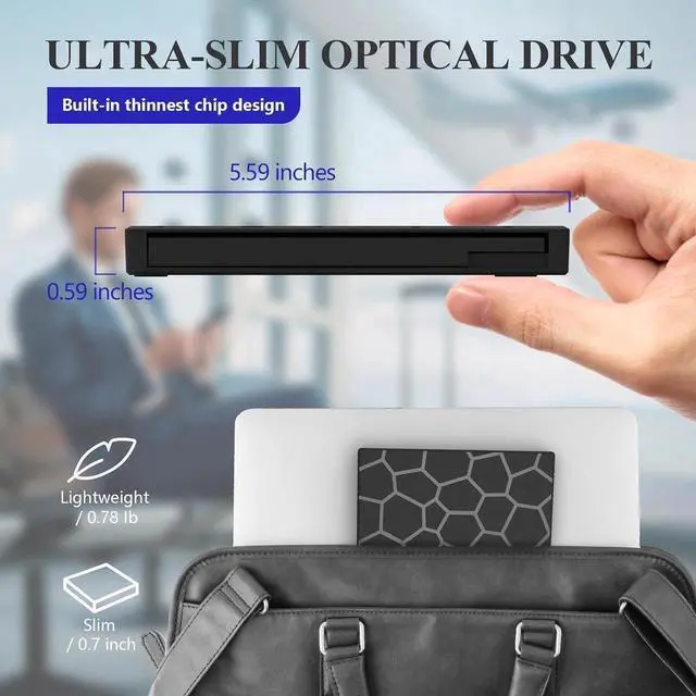 Alt view image 4 of 7 - External Blu ray Drive, USB 3.0 Type-C 3D Blu RAL Drive, External CD/DVD Drive, DVD/BD Player Read/Write Portable Blu-ray Drive for Laptop Windows PC Mac Mac-Book Desktop