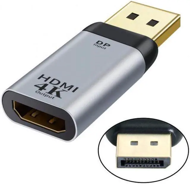 Alt view image 2 of 7 - Aomoproing DisplayPort DP Source to HDMI Sink Displays 4K@60hz Ultra HD Converter Adapter for Laptop HDTV